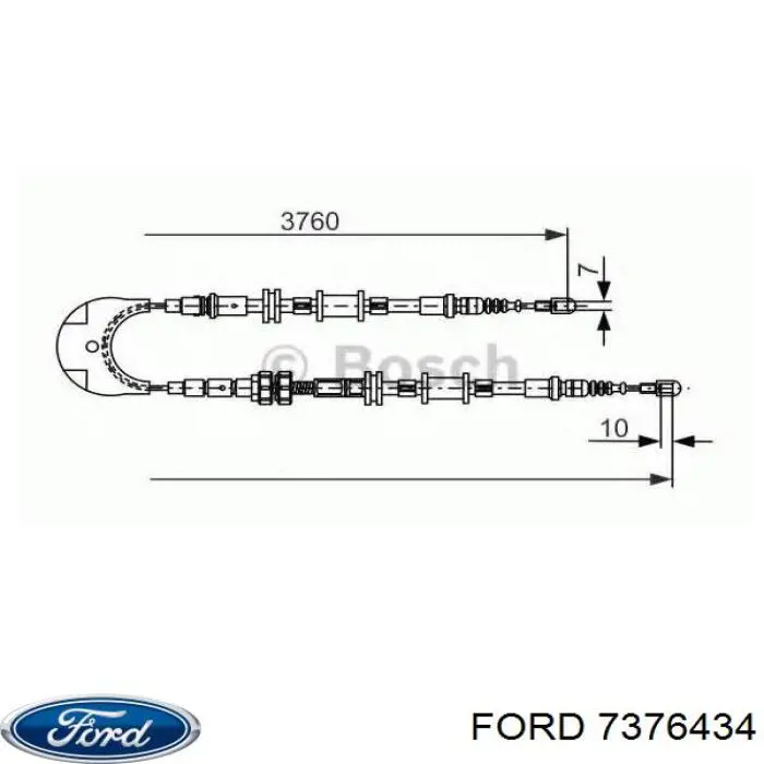 Задний трос ручника Ford 7376434 цена, от 38.19 USD