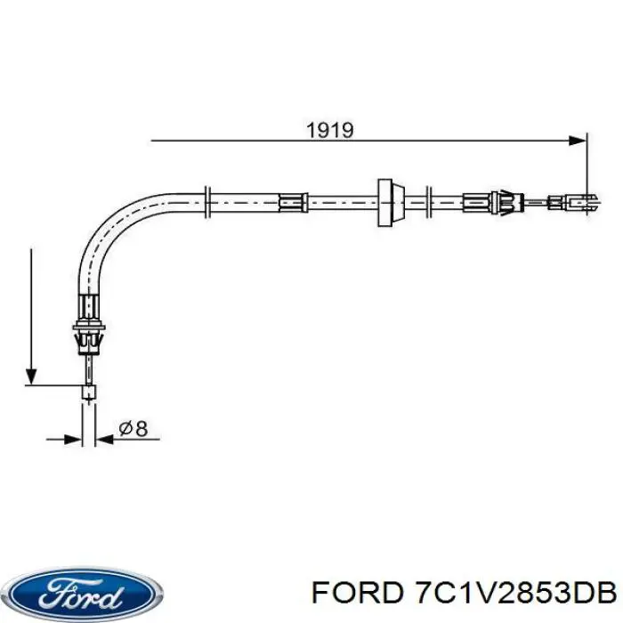 Передний трос ручника 7C1V2853DB Ford