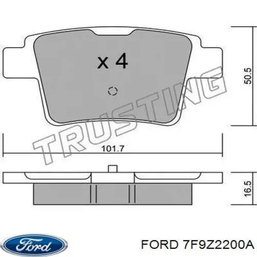 7F9Z2200A Ford колодки тормозные задние дисковые