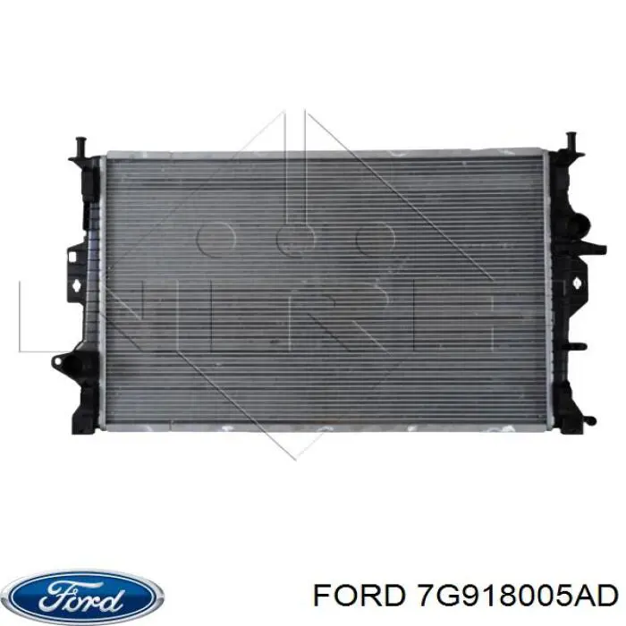 7G91-8005-AD Ford radiador de esfriamento de motor