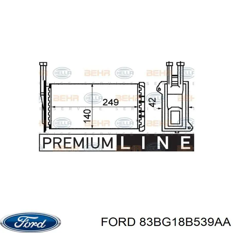 Радиатор печки 83BG18B539AA Ford