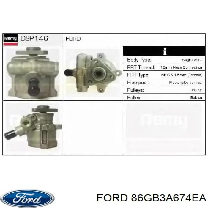 Насос ГУР 86GB3A674EA Ford