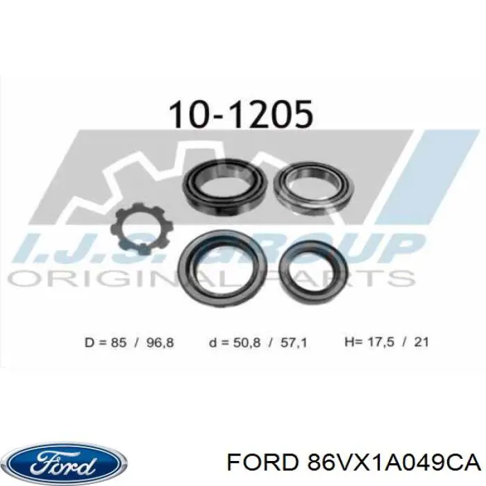 Купить 86VX1A049CA Ford Подшипник задней ступицы