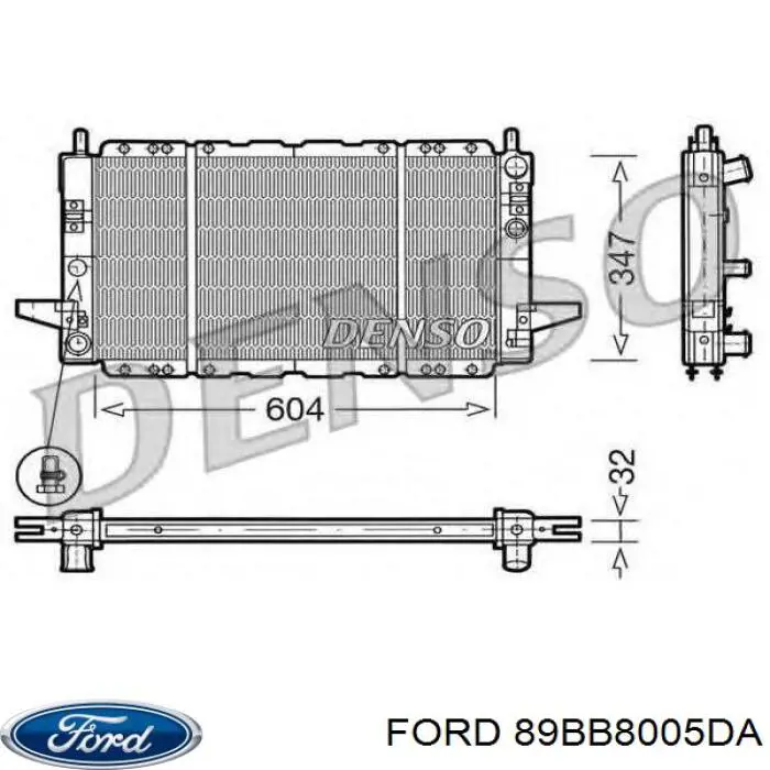 Радиатор 89BB8005DA Ford