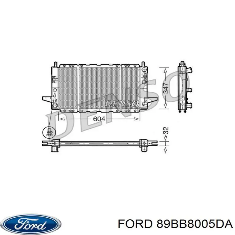 Радиатор охлаждения двигателя Ford 89BB8005DA цена, от 114.31 USD