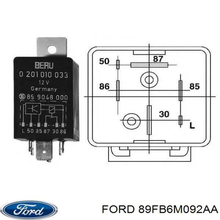 Купить 89FB6M092AA Ford Реле свечей накала