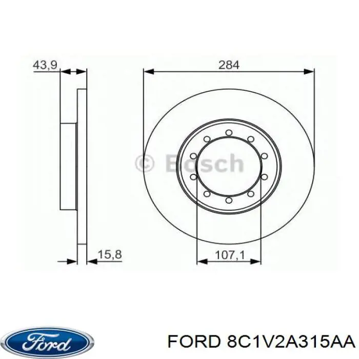 Тормозные диски 8C1V2A315AA Ford