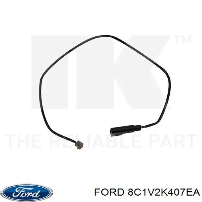 8C1V2K407EA Ford sensor traseiro de desgaste das sapatas do freio