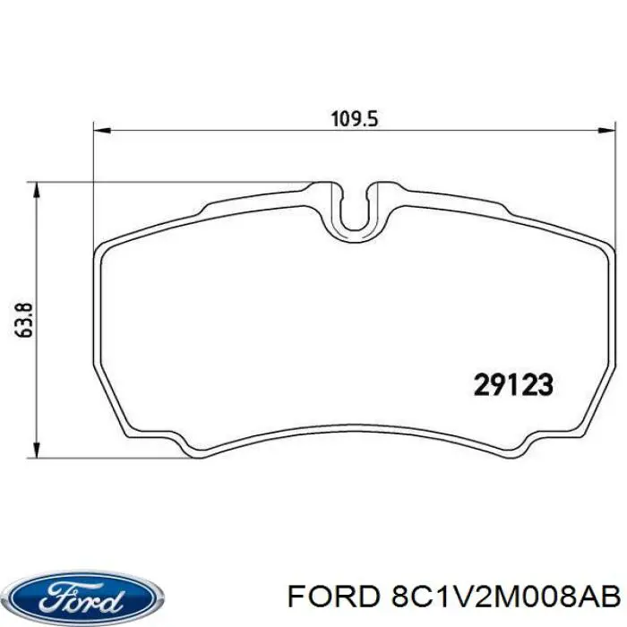 Задние тормозные колодки 8C1V2M008AB Ford