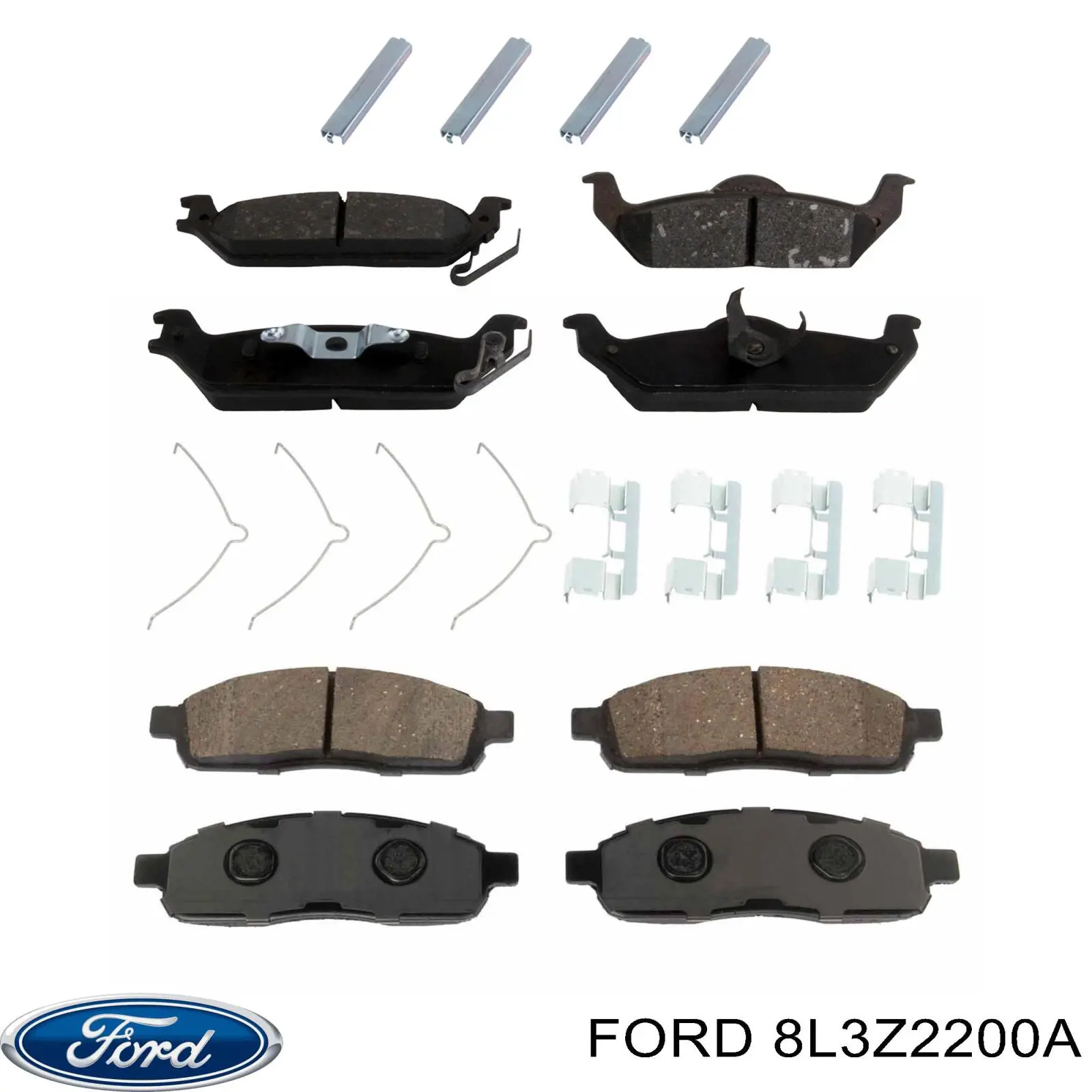 Купить 8L3Z2200A Ford Колодки тормозные задние, дисковые