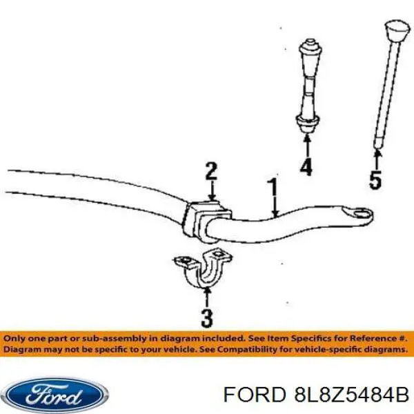 8L8Z5484B Ford bucha de estabilizador dianteiro