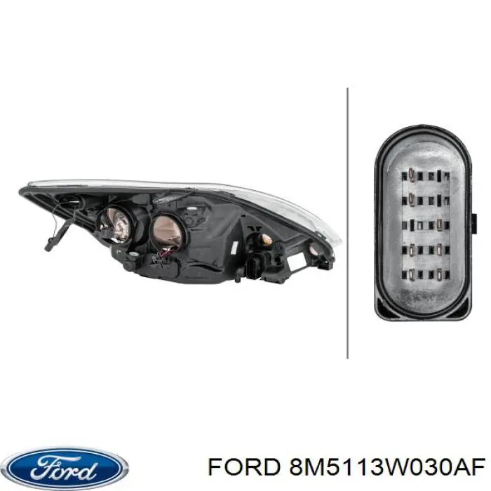 8M5113W030AF Ford Фара