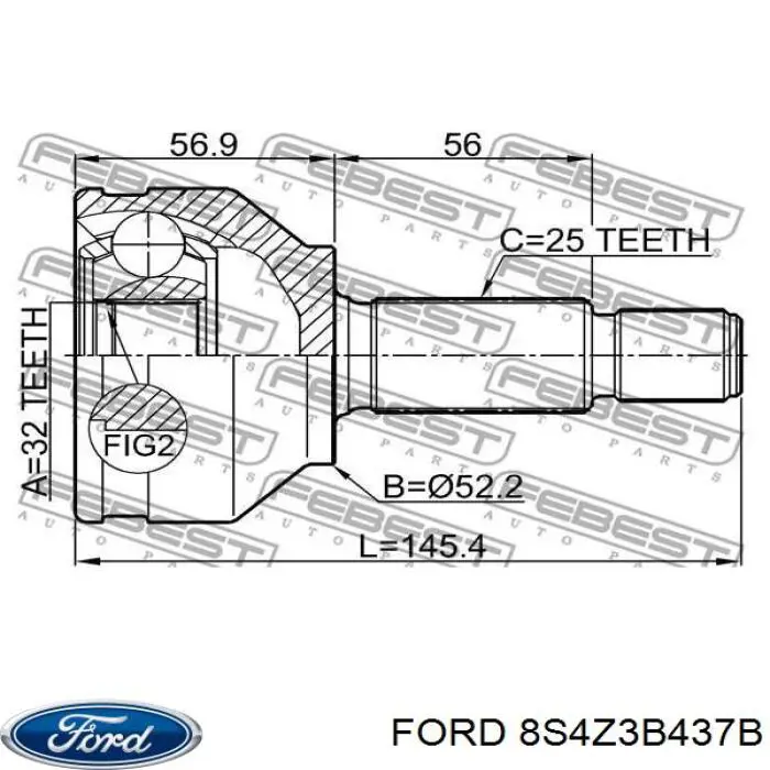 8S4Z3B437B Ford Наружная граната