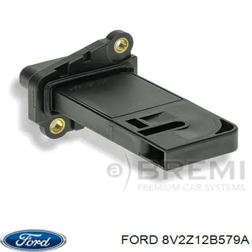8V2Z12B579A Ford sensor de fluxo (consumo de ar, medidor de consumo M.A.F. - (Mass Airflow))
