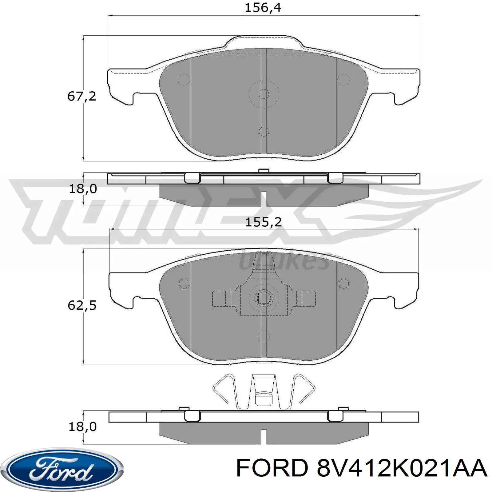Тормозные колодки Ford 8V412K021AA
