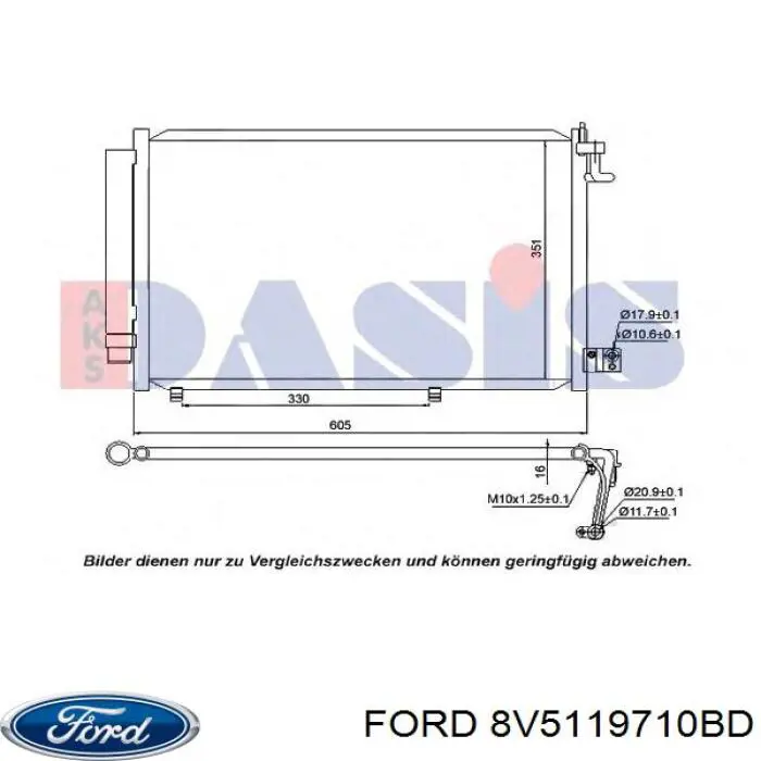 Condensador aire acondicionado 8V5119710BD Ford