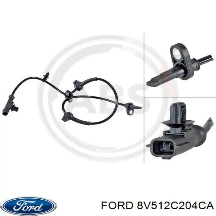 8V512C204CA Ford sensor dianteiro de abs