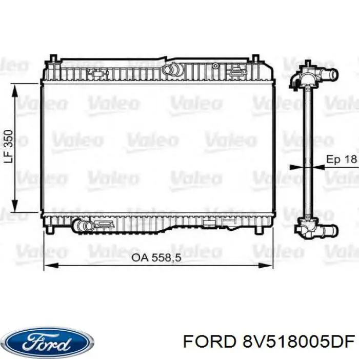 Радиатор 8V518005DF Ford