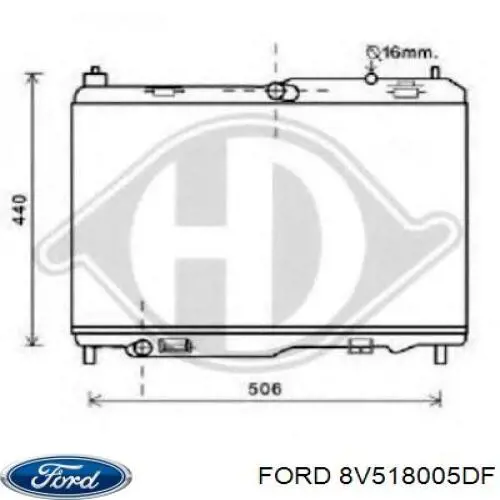 Радиатор охлаждения двигателя Ford 8V518005DF цена, от 65.85 USD