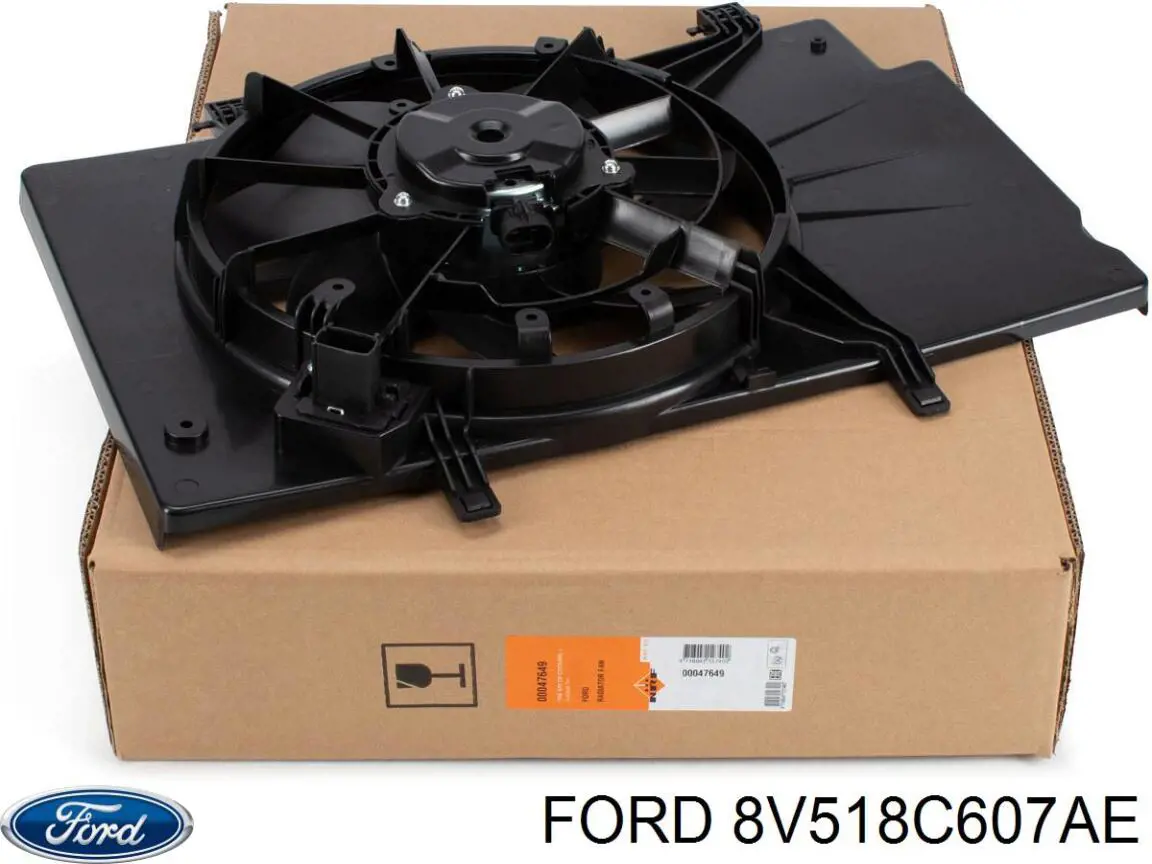 8V518C607AE Ford диффузор радиатора охлаждения, в сборе с мотором и крыльчаткой