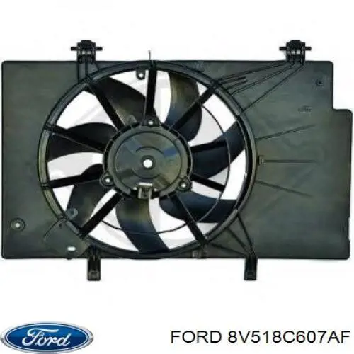 Купить 8V518C607AF Ford Диффузор вентилятора в сборе с мотором и крыльчаткой