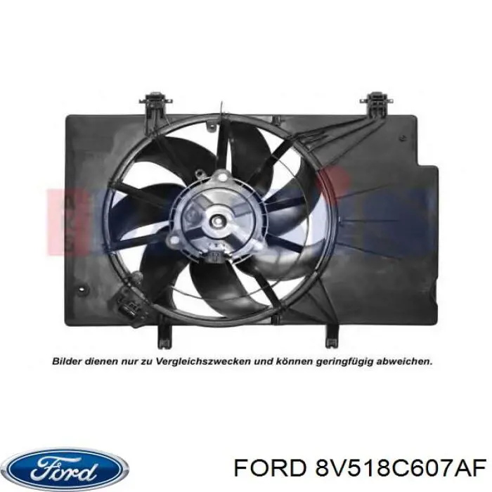 8V518C607AF Ford диффузор радиатора охлаждения, в сборе с мотором и крыльчаткой