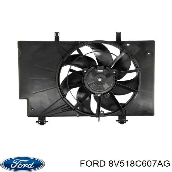 8V518C607AG Ford диффузор радиатора охлаждения, в сборе с мотором и крыльчаткой