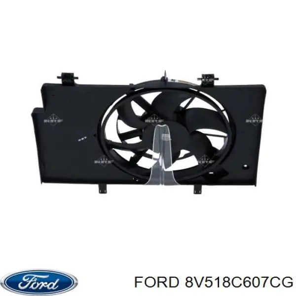 8V518C607CG Ford difusor do radiador de esfriamento, montado com motor e roda de aletas