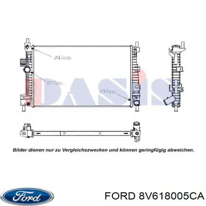 Радиатор 8V618005CA Ford