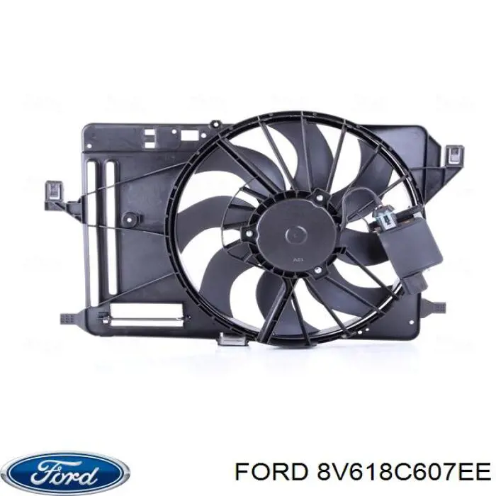 Купить 8V618C607EE Ford Диффузор вентилятора в сборе с мотором и крыльчаткой