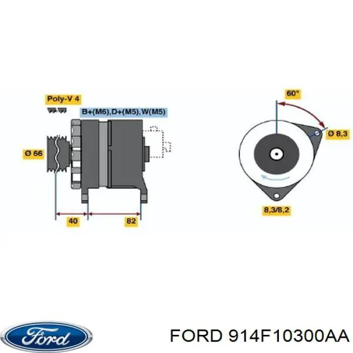 914F 10300 AA Ford генератор