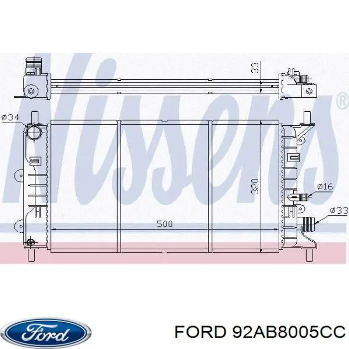 Радиатор 92AB8005CC Ford