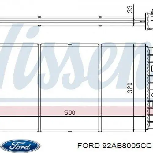 Радиатор охлаждения двигателя Ford 92AB8005CC цена, от 56.22 USD