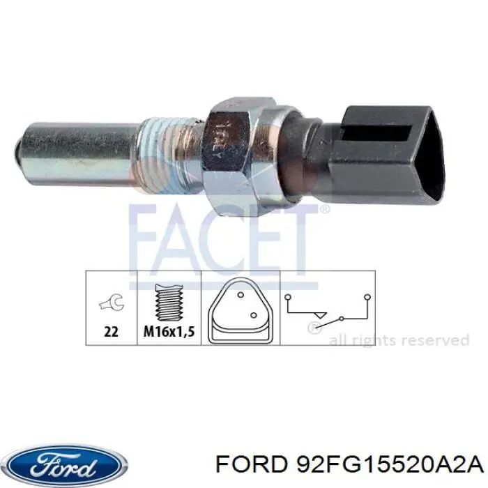 92FG15520A2A Ford датчик включения фонарей заднего хода