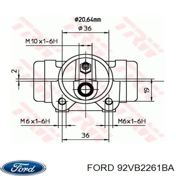 Рабочий тормозной цилиндр Ford 92VB2261BA цена, от 9.72 USD
