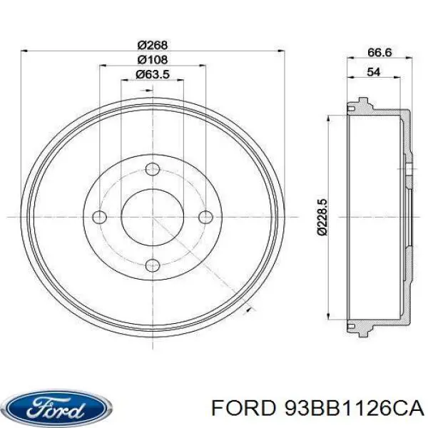 Барабан тормозной задний Ford 93BB1126CA цена, от 32.66 USD