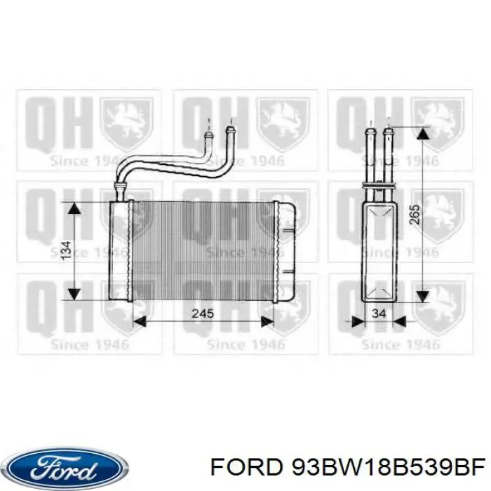 Радиатор печки 93BW18B539BF Ford