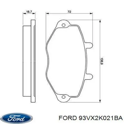 Колодки Ford 93VX2K021BA цена, от 11.42 USD