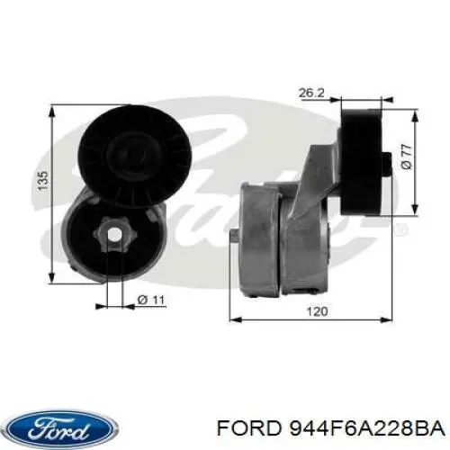 Роликовий модуль натяжителя ремня Ford 944F6A228BA цена, от 3.33 USD