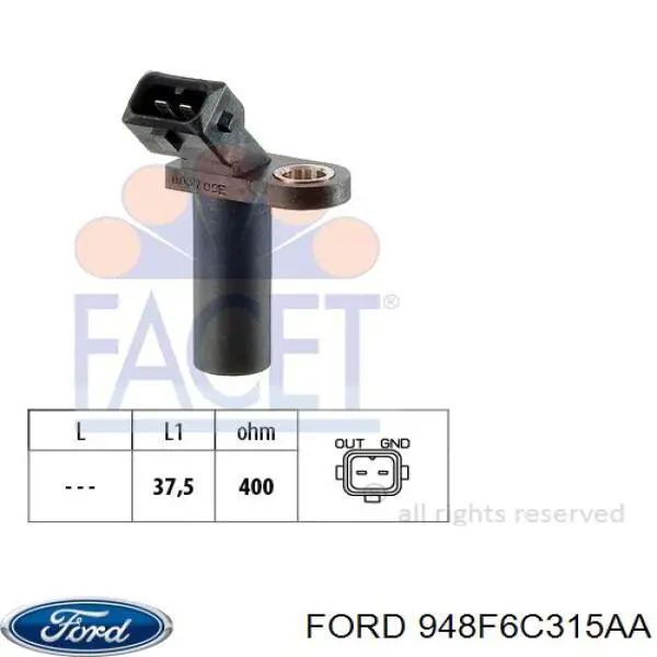 948F6C315AA Ford sensor de posição (de revoluções de cambota)