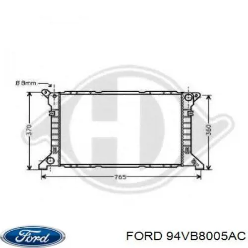 Купить 94VB8005AC Ford Радиатор водяной