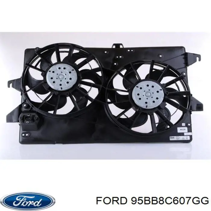 Купить 95BB8C607GG Ford Диффузор вентилятора в сборе с мотором и крыльчаткой