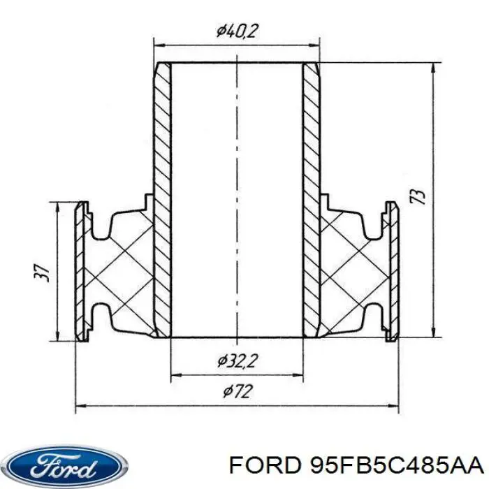 Сайлентблок торсиона 95FB5C485AA Ford