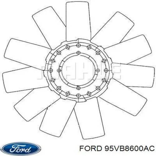 95VB8600AC Ford Крыльчатка радиатора охлаждения