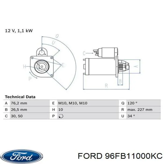 Стартер Ford 96FB11000KC цена, от 27.97 USD