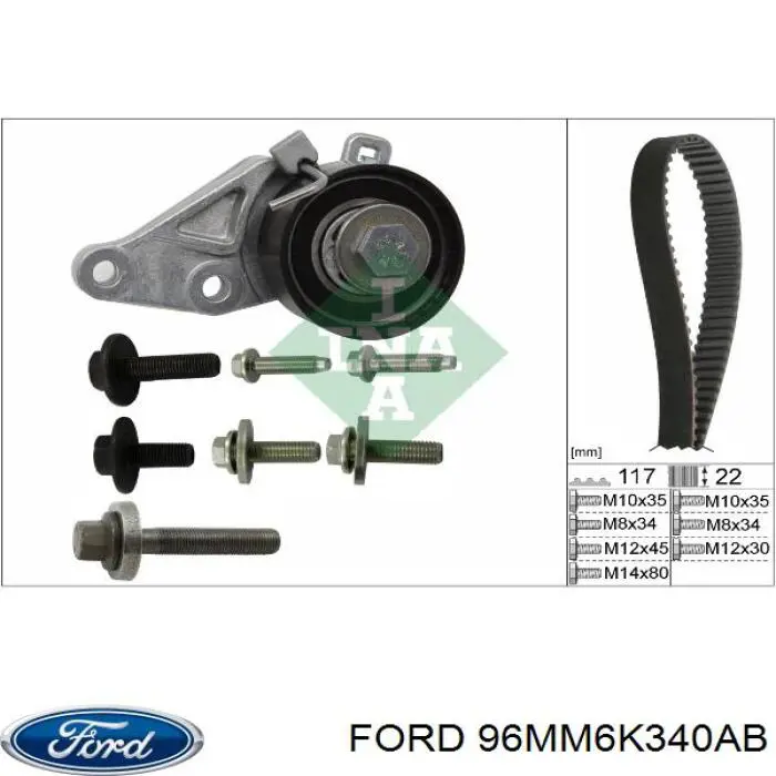 Болт шкива коленвала Ford 96MM6K340AB цена, от 7.56 USD