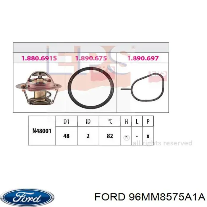 Купить 96MM8575A1A Ford Автомобильный термостат