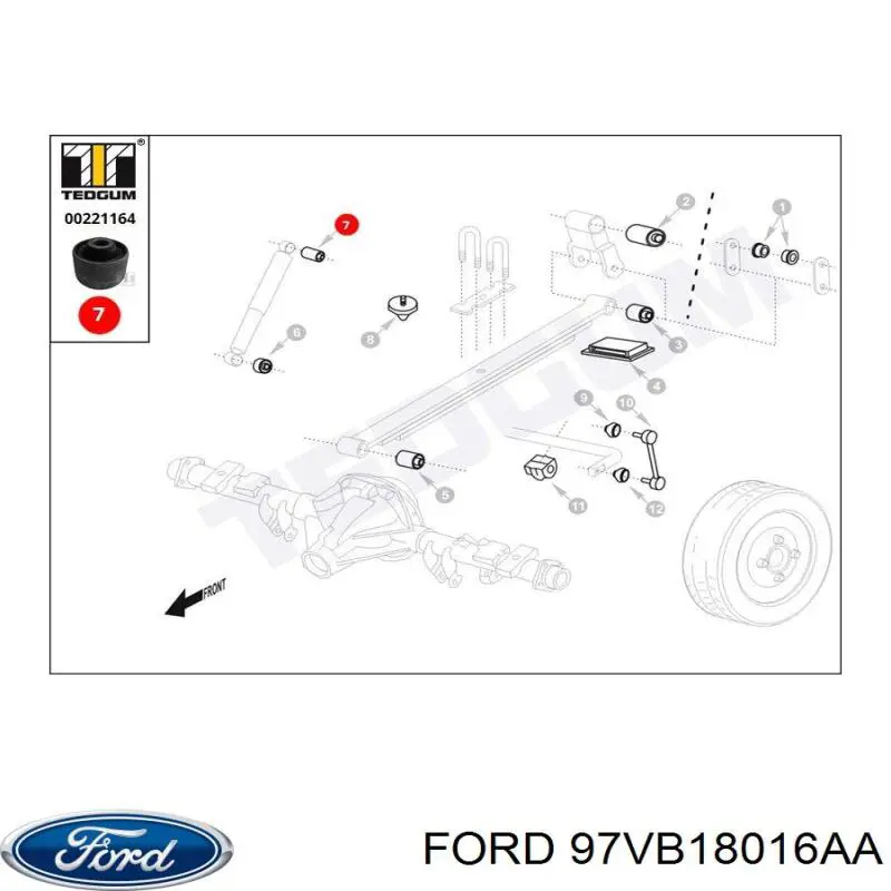 Сайлентблок амортизатора заднего Ford 97VB18016AA цена, от 2.91 USD