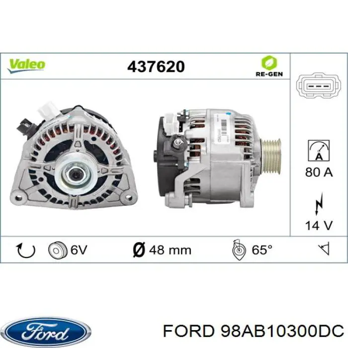 Генератор 98AB10300DC Ford