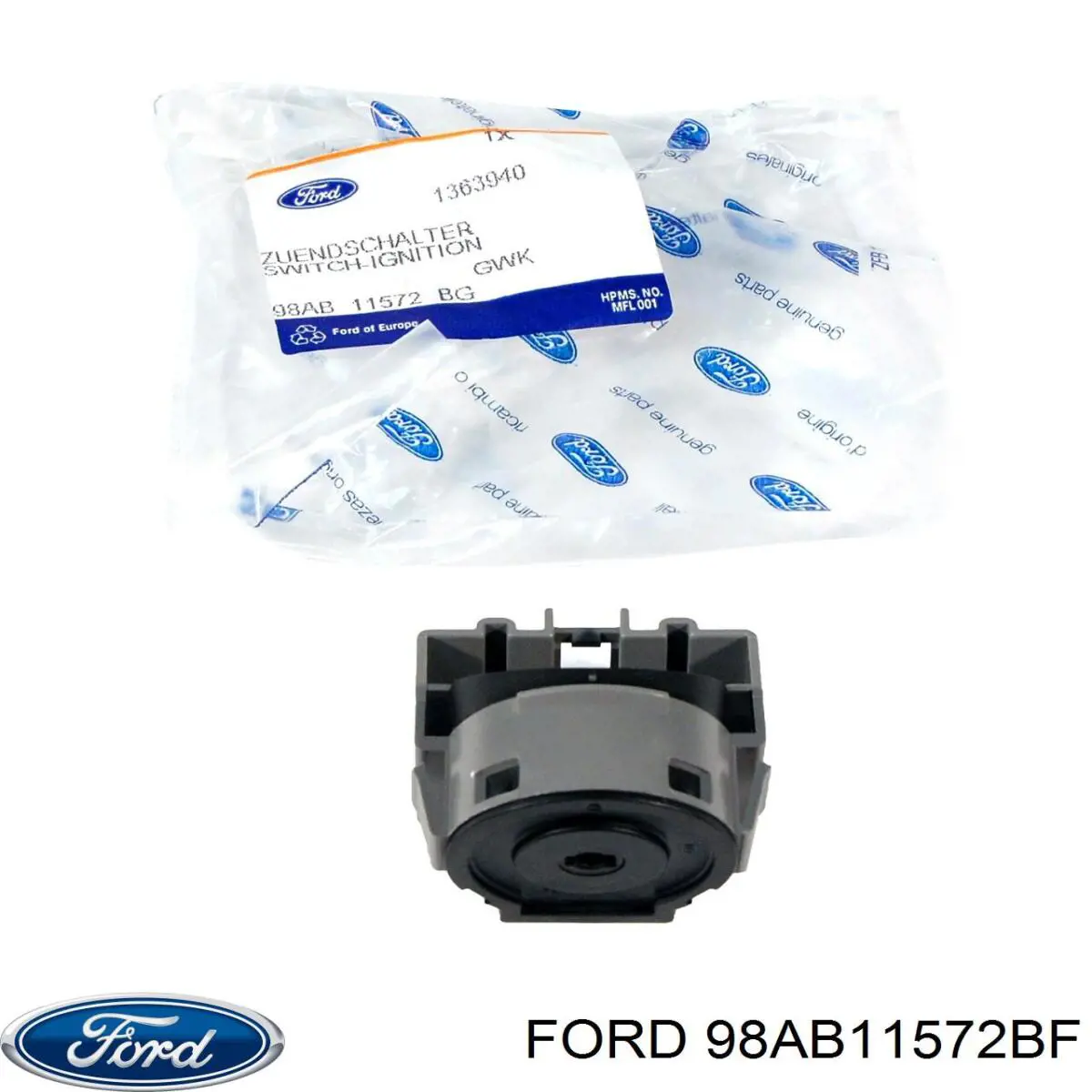 Контактная группа замка зажигания 98AB11572BF Ford